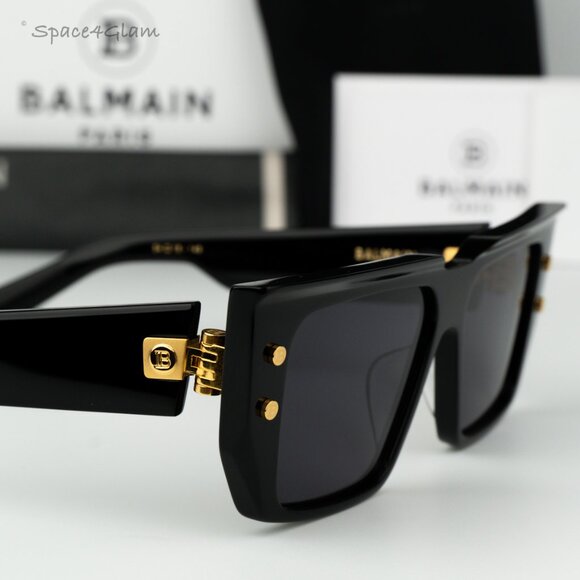 Balmain Women Sunglasses Black Gold Grey Cat Eye B-VI BPS-128A-54 BRAND NEW - Picture 5 of 11